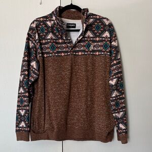 Brown Patterned Men's Hooey Pullover